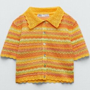 Zara Knit Crochet Top